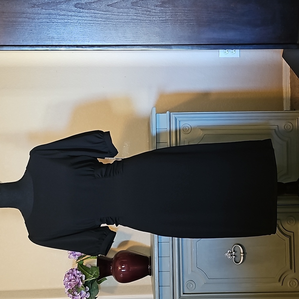 NWT 🎀  Express Black Puff Sleeve Dress
